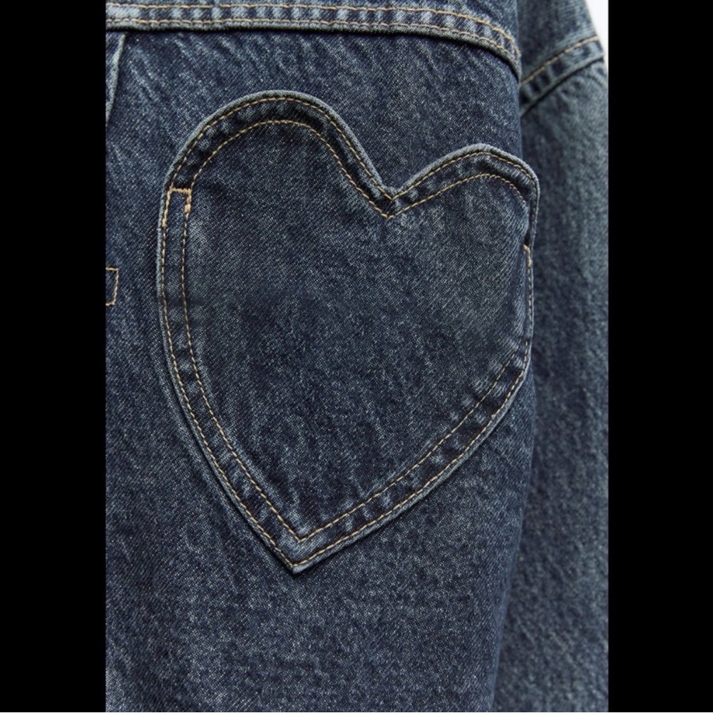 Zara Denim Heart Jacket Coat - Picture 6 of 6